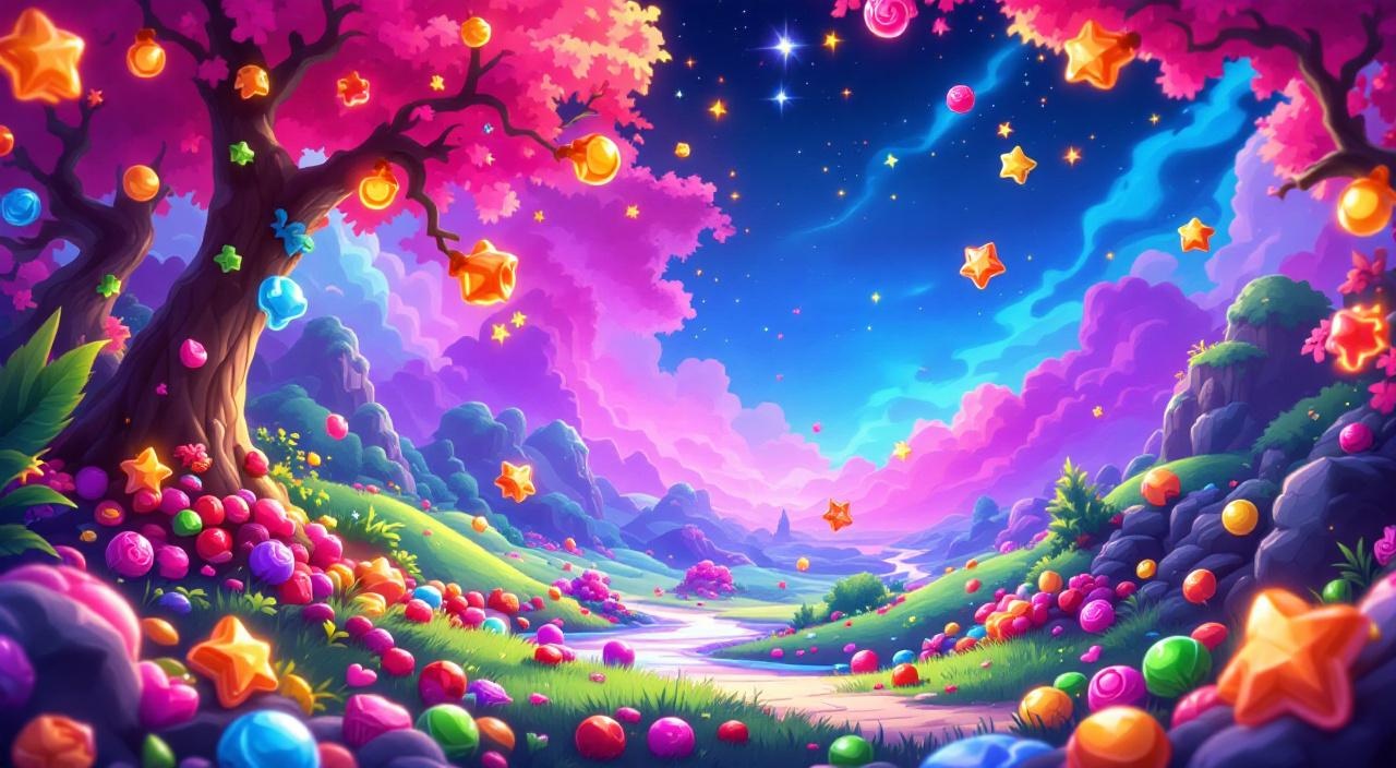 Neon Candy Cascade